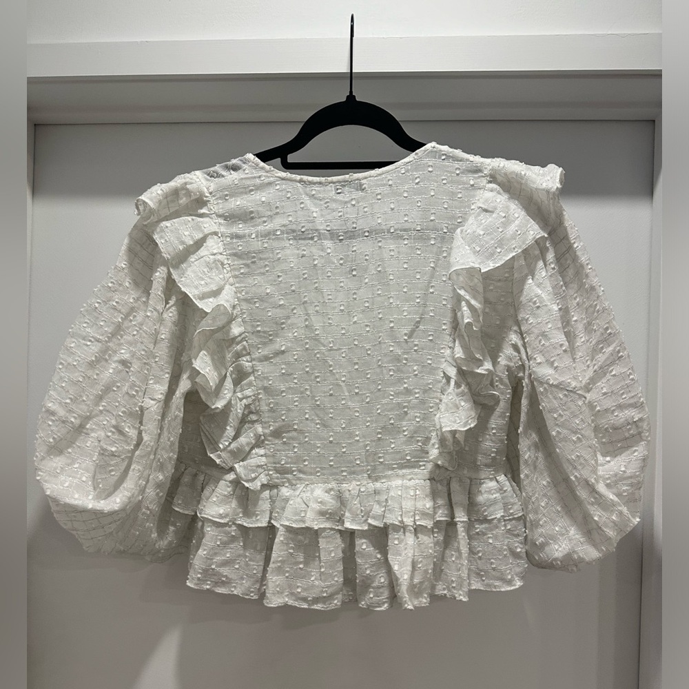 Rhode White Ruffle Blouse - Picture 3 of 7